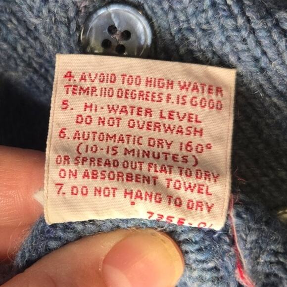 McGregor Royal Clan Blue Cardigan, Size L – Classic & Cozy Button Sweater [0087] - Picture 7 of 8